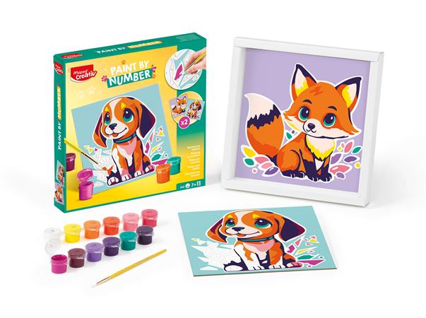 Számfestő készlet, MAPED CREATIV "Paint by number", kutya és róka